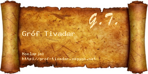 Gróf Tivadar névjegykártya